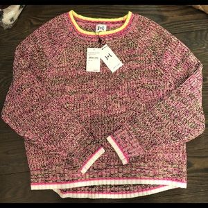 Pink, yellow, lime green cozy sweater